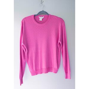Vintage Composition New York Pink 100% Silk 1990's Long Sleeve Sweater Size L